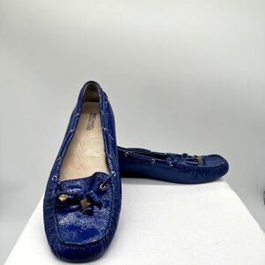 Michael Kors Blue and Gold Patent Loafers Women's 11
